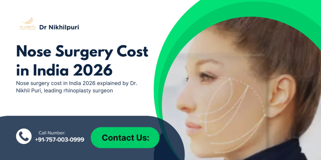 Nose surgery cost in India 2026 explained by Dr. Nikhil Puri, leading rhinoplasty surgeon