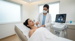 HIFU non-surgical breast lift treatment in Lucknow clinic with advanced ultrasound technology